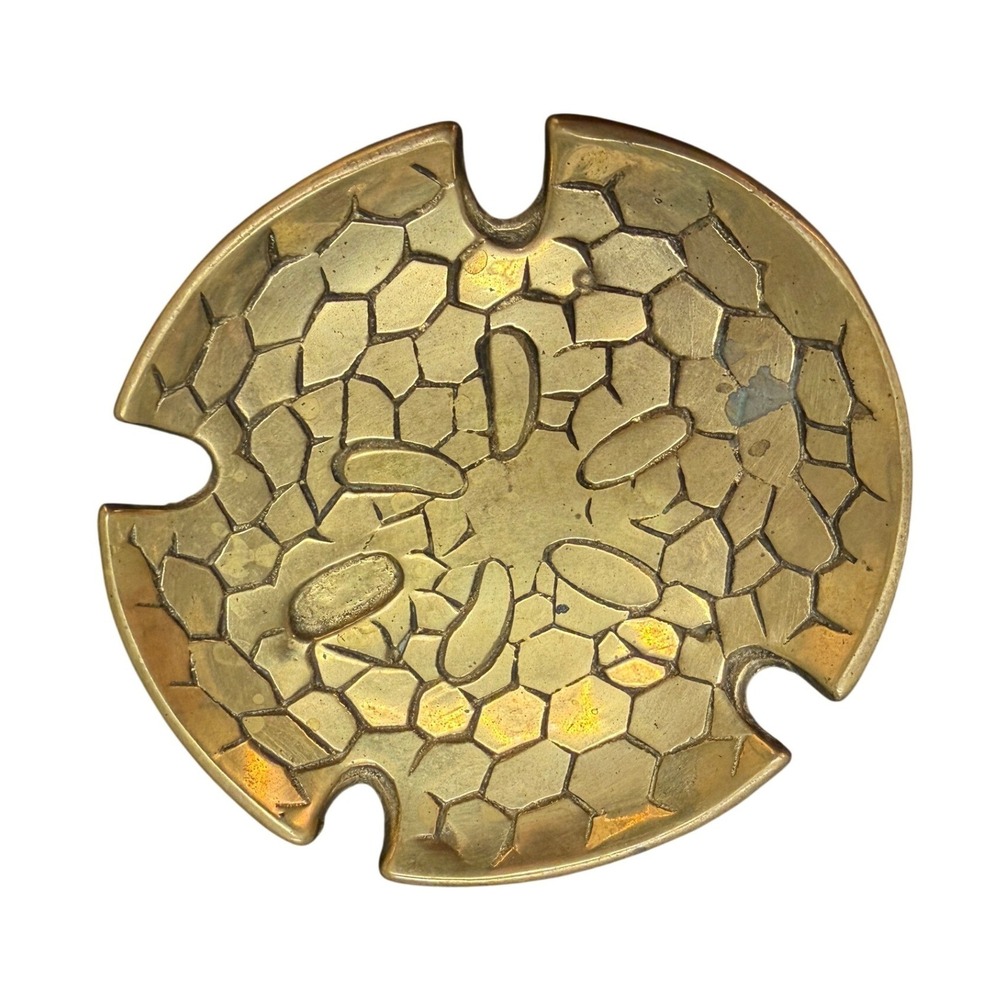 Vintage Penco Solid Brass Sand‎ Dollar Trinket Dish Coastal Beach Decor Taiwan